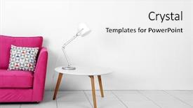  Presentation with pink and white - PPT layouts enhanced with living room interior with pink background and a white colored foreground