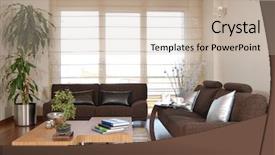  Presentation with rest - Amazing slides having living room interior backdrop and a soft green colored foreground