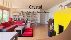  Presentation with eco - Beautiful theme featuring living room of an eco backdrop and a coral colored foreground