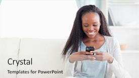  Presentation with living room - Slide set enhanced with living room reading text message background and a white colored foreground