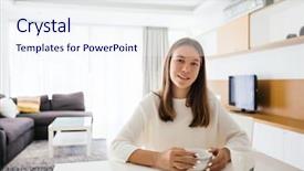  Presentation with healthy living - Beautiful slide deck featuring nutrition teenagers - teenage girl eating morning breakfast backdrop and a sky blue colored foreground