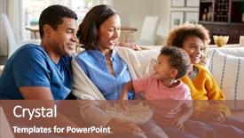  Presentation with toddler eating - Cool new slide set with living room watching a movie backdrop and a tawny brown colored foreground