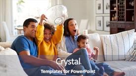  Presentation with scary movie - Presentation theme having living room watching a scary background and a ocean colored foreground