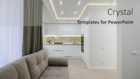  Presentation with living room - Presentation theme enhanced with living-room-with-a-couch background and a light gray colored foreground