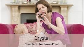  Presentation with mom baby - Theme consisting of living room with baby background and a soft green colored foreground