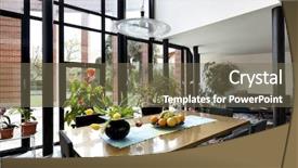  Presentation with dining table - Colorful slides enhanced with living room with dining table backdrop and a violet colored foreground