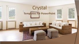  Presentation with furniture design - Beautiful slide set featuring living room with wicker furniture backdrop and a lemonade colored foreground