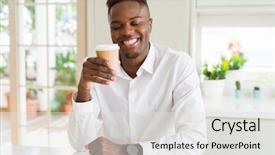  Presentation with ophthalmology african american models - Colorful presentation theme enhanced with living trust - african american man smiling confident backdrop and a light gray colored foreground