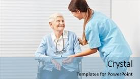  Presentation with caregiver - Beautiful PPT theme featuring living trust - caring caregiver taking care backdrop and a  colored foreground