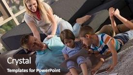  Presentation with young children playing - Amazing presentation theme having living trust - happy young family playing together backdrop and a  colored foreground