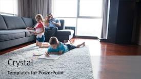  Presentation with young children playing - PPT theme having living trust - happy young family playing together background and a light gray colored foreground