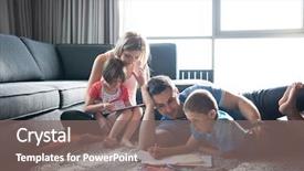  Presentation with young children playing - Colorful theme enhanced with living trust - happy young family playing together backdrop and a gray colored foreground