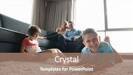  Presentation with young children playing - Beautiful theme featuring living trust - happy young family playing together backdrop and a coral colored foreground