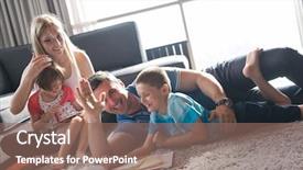  Presentation with young children playing - Cool new slides with living trust - happy young family playing together backdrop and a violet colored foreground