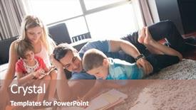  Presentation with young children playing - Colorful slides enhanced with living trust - happy young family playing together backdrop and a coral colored foreground