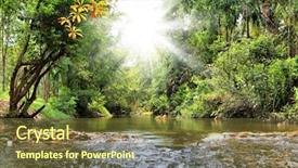  Presentation with river or creek - PPT layouts consisting of living water - river in jungle thailand background and a tawny brown colored foreground