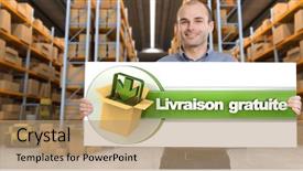  Presentation with distribution - Beautiful PPT theme featuring livraison gratuite board meaning free backdrop and a  colored foreground