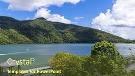  Presentation with taiwan - PPT layouts having liyu-lake-in-hualien background and a tawny brown colored foreground