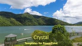  Presentation with mountain lake - Presentation design having liyu-lake-scenic-area background and a  colored foreground