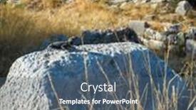  Presentation with ancient ruins - Audience pleasing PPT layouts consisting of lizard-basking-in-the-sun backdrop and a ocean colored foreground