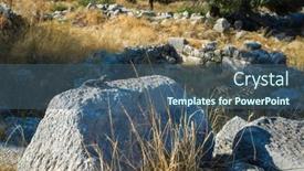  Presentation with ancient ruins - PPT theme with lizard-basking-in-the-sun background and a ocean colored foreground