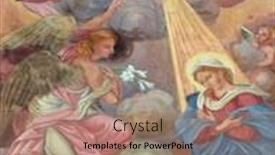  Presentation with virgin mary - Presentation consisting of ljubljana-slovenia-june-30-annunciation background and a coral colored foreground