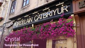  Presentation with porcelain - Beautiful PPT layouts featuring ljubljana-slovenia-june-30-beautiful backdrop and a  colored foreground