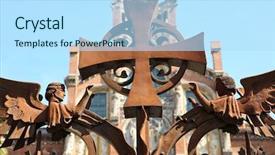  Presentation with luxury hospital - Audience pleasing PPT theme consisting of llu - cross on the gates backdrop and a  colored foreground