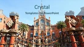  Presentation with hospital - Presentation theme having llu - hospital de la santa creu background and a light blue colored foreground