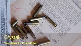  Presentation with military - PPT layouts with llustrative-editorial-american-military-documents background and a tawny brown colored foreground