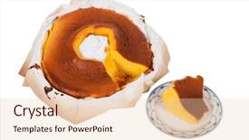  Presentation with baking cake - Theme having spongecake - pao de lo the portuguese background and a lemonade colored foreground