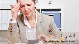  Presentation with woman office desk - Amazing presentation theme having  backdrop and a  colored foreground.