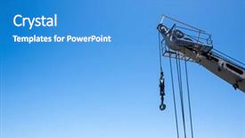  Presentation with crane - Cool new PPT theme with load balance - crane with risen boom backdrop and a  colored foreground