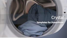  Presentation with machine - Colorful presentation theme enhanced with load clothes to washer machine backdrop and a  colored foreground
