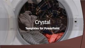  Presentation with china clothes washing machine - PPT theme consisting of load clothes to washer machine background and a  colored foreground