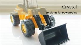  Presentation with industrial plastic - Audience pleasing presentation design consisting of loader excavator for earth moving backdrop and a  colored foreground