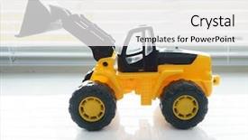  Presentation with plastic industrial - Amazing presentation theme having loader excavator for earth moving backdrop and a  colored foreground