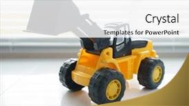  Presentation with plastic industrial - Amazing presentation having loader excavator for earth moving backdrop and a  colored foreground