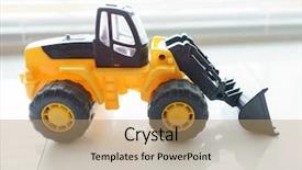  Presentation with plastic industrial - Amazing presentation theme having loader excavator for earth moving backdrop and a  colored foreground