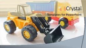  Presentation with earth moving construction - Cool new presentation design with loader excavator for earth moving backdrop and a blonde colored foreground