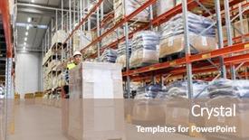  Presentation with wholesale - Presentation theme with loader operating forklift and loading background and a coral colored foreground