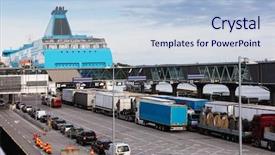  Presentation with cars - Slides with loading cars on the sea background and a lemonade colored foreground