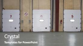  Presentation with loading - Audience pleasing presentation consisting of loading dock doors in warehouse backdrop and a gray colored foreground