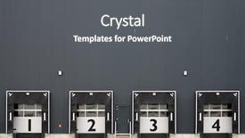  Presentation with docks - Audience pleasing theme consisting of loading docks 2 backdrop and a gray colored foreground