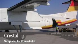  Presentation with loading - Colorful theme enhanced with loading unloading - baggage being unloaded backdrop and a  colored foreground