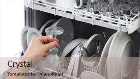  Presentation with hand washing - Theme enhanced with loading unloading - dishwasher open and loaded background and a coral colored foreground