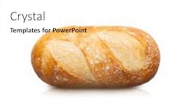  Presentation with bread - Beautiful PPT theme featuring loaf-baked-bread-isolated backdrop and a white colored foreground
