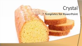  Presentation with banoffee pie cake on white - Colorful theme enhanced with loaf cake isolated on white backdrop and a  colored foreground