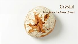  Presentation with daily bread - Slides featuring loaf of bread on white background and a sky blue colored foreground
