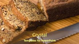  Presentation with banana - Slide deck with loaf of fresh banana bread with nuts background and a tawny brown colored foreground